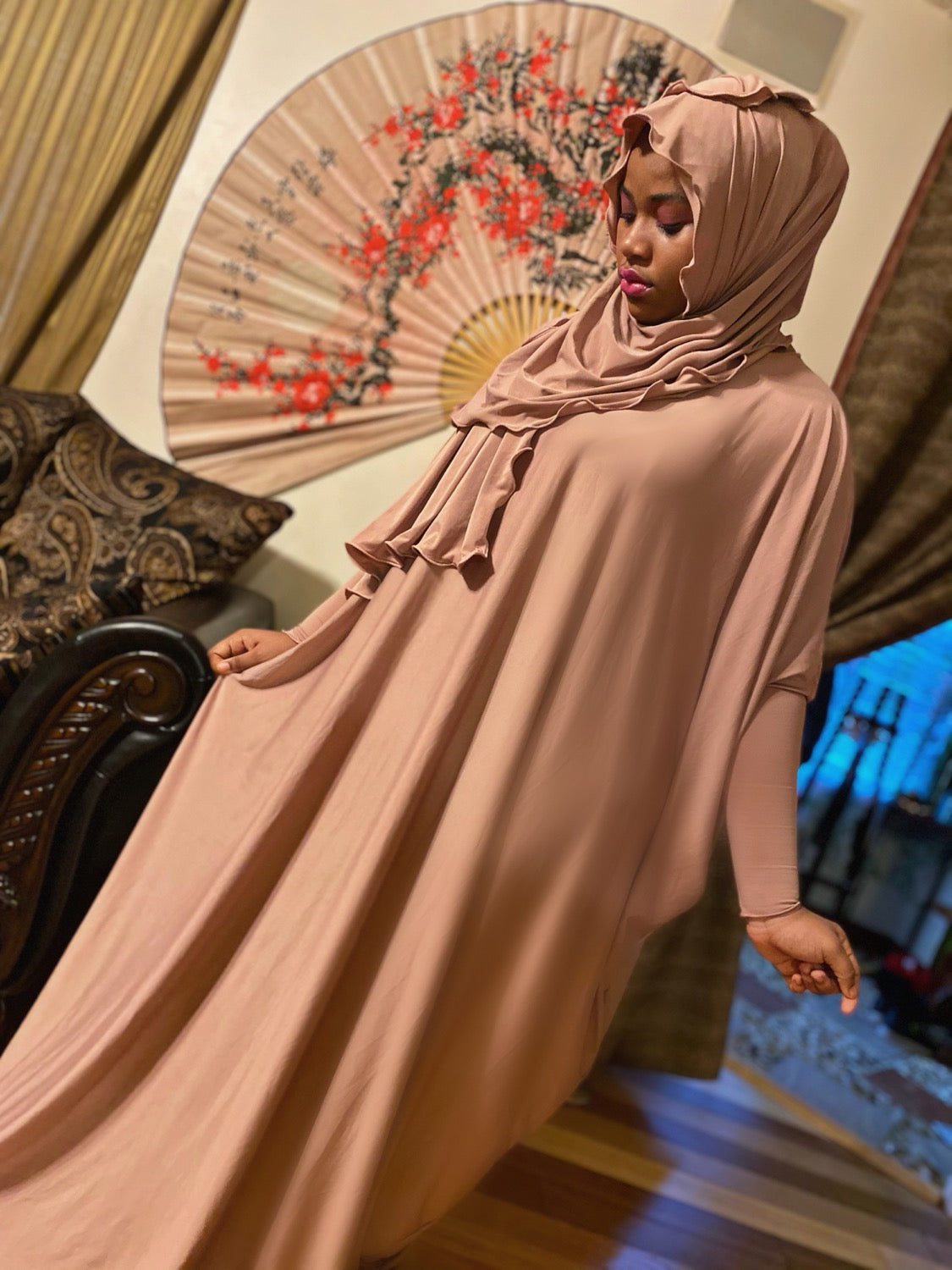 BaZma Pale Rose Jilbab Set (Crown Shayla) image 4