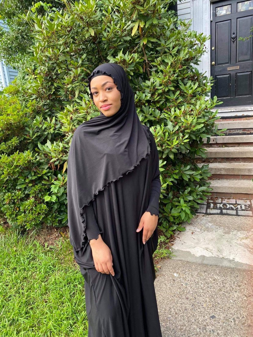 BaZma Black Jilbab Set Curly Shayla image 0