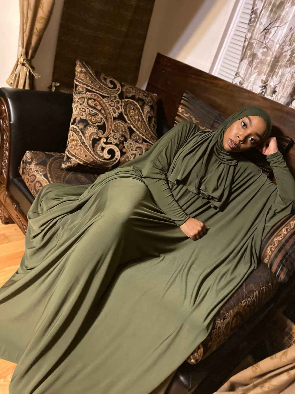 BaZma Olive Jilbab Set  image 0