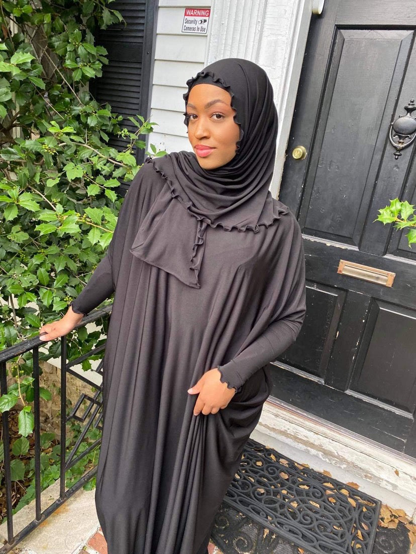 BaZma Black Jilbab Set Curly Shayla image 4