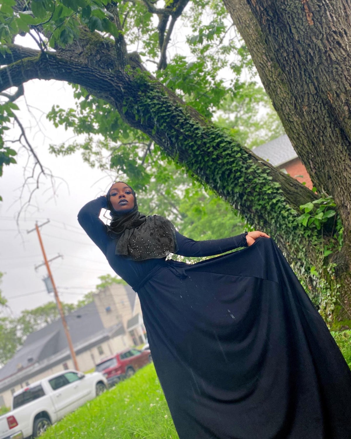 BaZma Black Dress with tie image 1