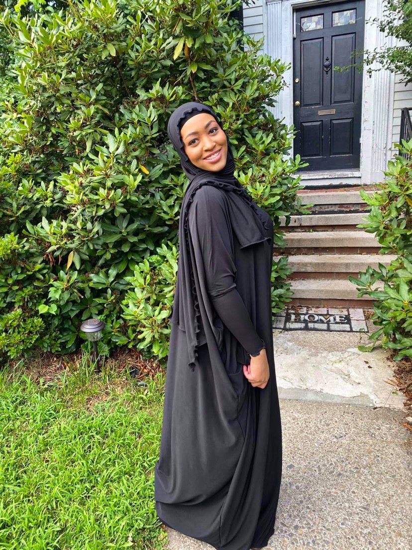 BaZma Black Jilbab Set Curly Shayla image 2