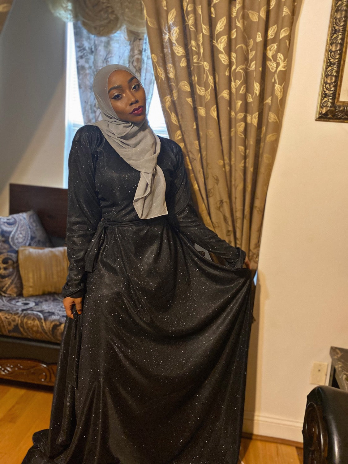 BaZma Black Sparkle Dress Modest Evening Wear with Effortless Elegan Bazma Beyond BaZma Black Sparkle Dress Modest Evening Wear with Effortless Elegan Bazma Beyond