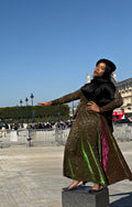 BaZma Green Sparkle Dress – Modest Evening Wear with Effortless Elegance