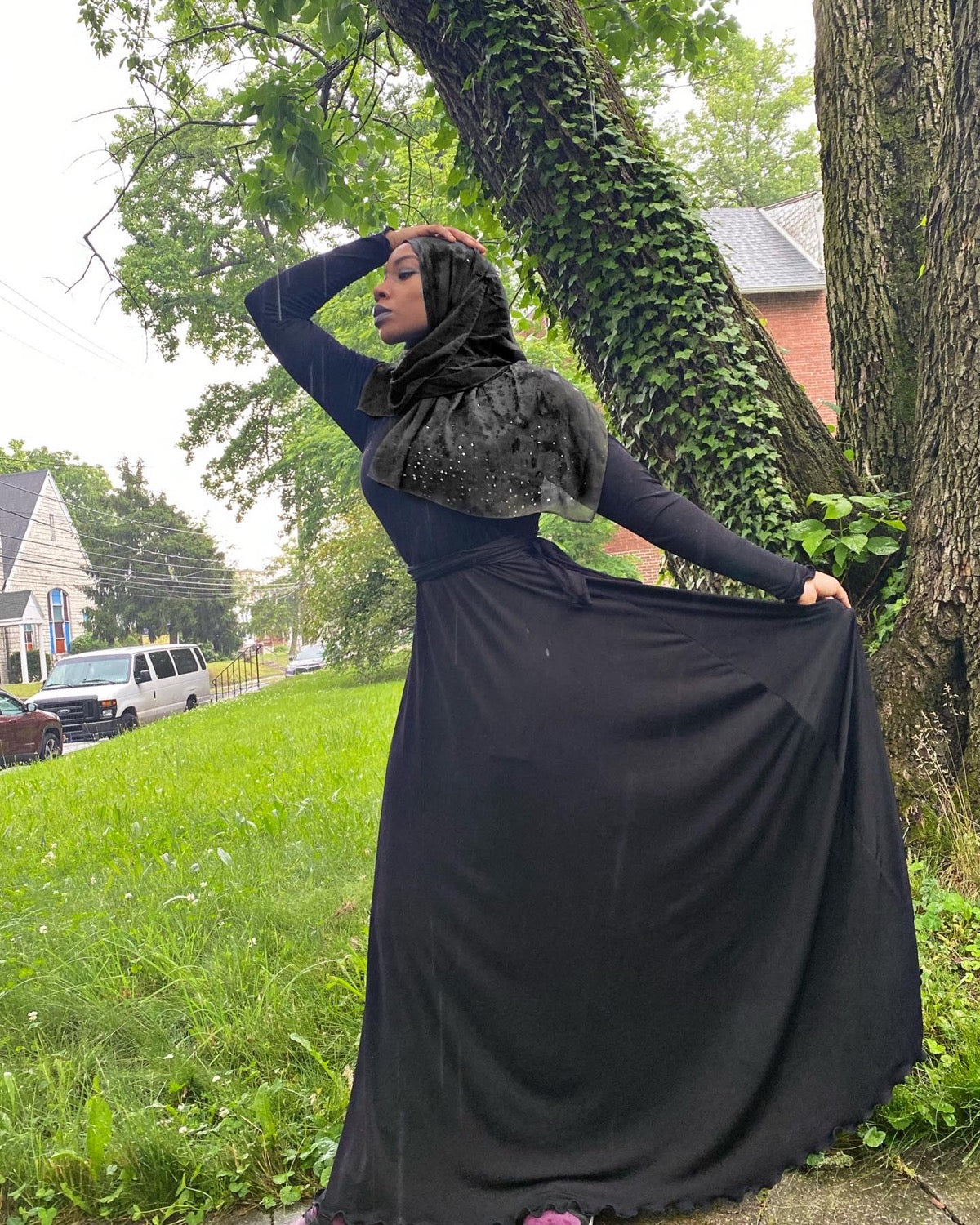 BaZma Black Dress with tie image 0