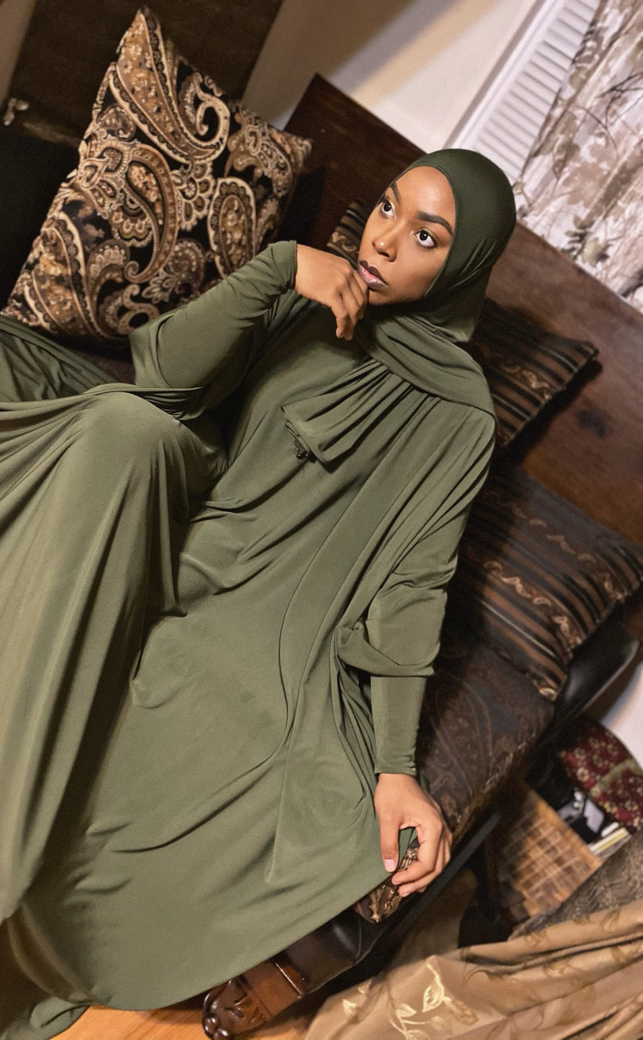 BaZma Olive Jilbab Set  image 2